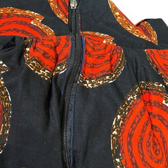 Handmade Knee Length African Print Belted Skirt Women's 1X Multicolored Casual - Picture 3 of 9